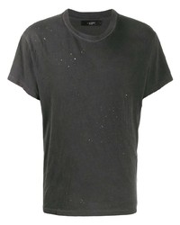 T-shirt girocollo strappata grigio scuro di Amiri