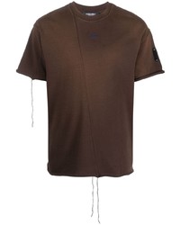 T-shirt girocollo strappata marrone scuro di A-Cold-Wall*