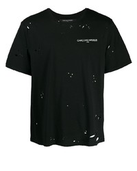 T-shirt girocollo strappata nera di Garcons Infideles