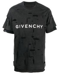 T-shirt girocollo strappata nera di Givenchy