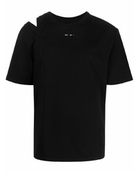 T-shirt girocollo strappata nera di Heliot Emil