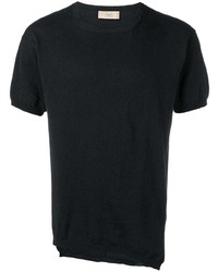 T-shirt girocollo strappata nera di Maison Flaneur