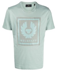 T-shirt girocollo strappata verde menta di Belstaff