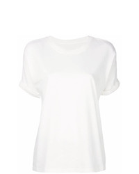 T-shirt girocollo tagliata bianca di MM6 MAISON MARGIELA