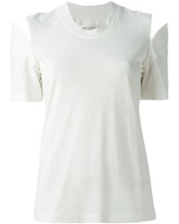 T-shirt girocollo tagliata bianca