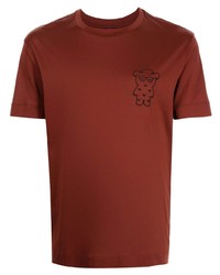 T-shirt girocollo terracotta di Emporio Armani