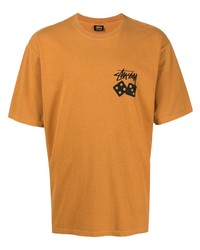 T-shirt girocollo terracotta di Stussy