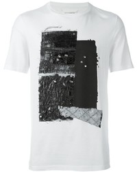T-shirt girocollo testurizzata bianca di Maison Margiela
