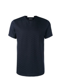 T-shirt girocollo testurizzata blu scuro di Emporio Armani