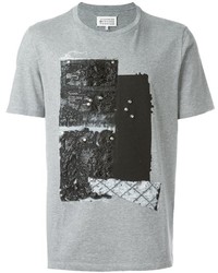 T-shirt girocollo testurizzata grigia di Maison Margiela
