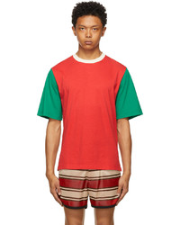 T-shirt girocollo verde e rossa