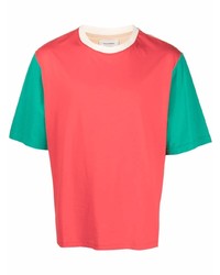 T-shirt girocollo verde e rossa di Wales Bonner