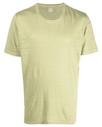 T-shirt girocollo verde menta di 120% Lino