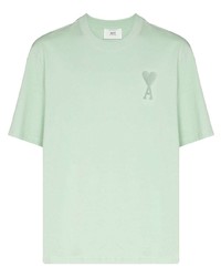 T-shirt girocollo verde menta di Ami Paris