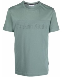 T-shirt girocollo verde menta di Calvin Klein