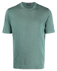 T-shirt girocollo verde menta di Drumohr