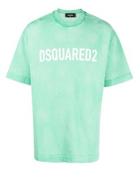 T-shirt girocollo verde menta di DSQUARED2