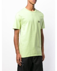 T-shirt girocollo verde menta di Stussy