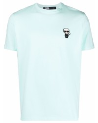 T-shirt girocollo verde menta di Karl Lagerfeld