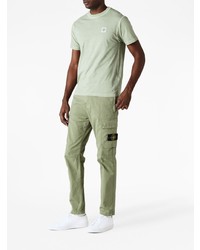 T-shirt girocollo verde menta di Stone Island