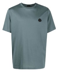 T-shirt girocollo verde menta di Moncler