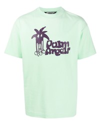 T-shirt girocollo verde menta di Palm Angels