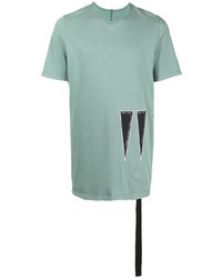 T-shirt girocollo verde menta di Rick Owens DRKSHDW
