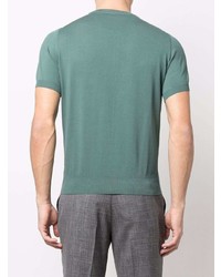 T-shirt girocollo verde menta di Canali