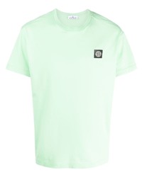 T-shirt girocollo verde menta di Stone Island