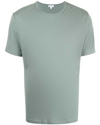 T-shirt girocollo verde menta di Sunspel
