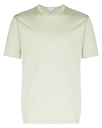 T-shirt girocollo verde menta di Sunspel