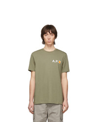 T-shirt girocollo verde oliva di A.P.C.