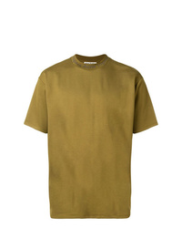 T-shirt girocollo verde oliva di Acne Studios