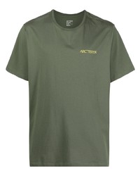 T-shirt girocollo verde oliva di Arc'teryx
