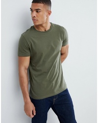 T-shirt girocollo verde oliva di Burton Menswear
