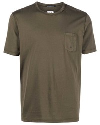 T-shirt girocollo verde oliva di C.P. Company