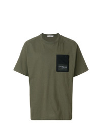 T-shirt girocollo verde oliva di Calvin Klein Jeans