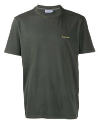 T-shirt girocollo verde oliva di Calvin Klein