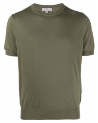 T-shirt girocollo verde oliva di Canali