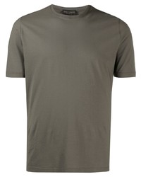 T-shirt girocollo verde oliva di Dell'oglio