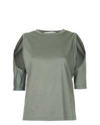 T-shirt girocollo verde oliva di Dion Lee