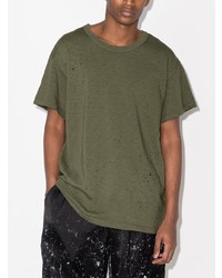 T-shirt girocollo verde oliva di Amiri
