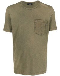 T-shirt girocollo verde oliva di Dondup