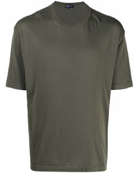 T-shirt girocollo verde oliva di Drumohr