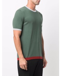 T-shirt girocollo verde oliva di Giorgio Armani