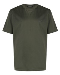 T-shirt girocollo verde oliva di Ermenegildo Zegna