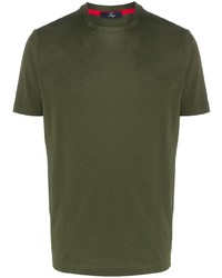 T-shirt girocollo verde oliva di Fay