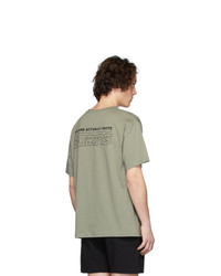 T-shirt girocollo verde oliva di Martin Asbjorn