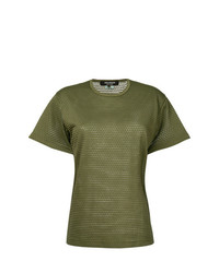 T-shirt girocollo verde oliva di Junya Watanabe