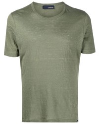 T-shirt girocollo verde oliva di Lardini